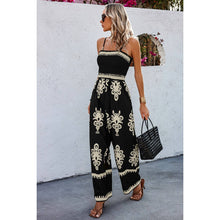 Load image into Gallery viewer, Off Shoulder Ruched Printed High Waist Jumpsuit
