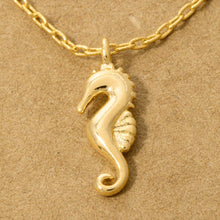 Load image into Gallery viewer, Gold Dipped Sea Horse Pendant Necklace
