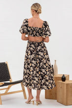 Load image into Gallery viewer, FLORAL CUT OUT MIDI DRESS
