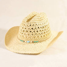 Load image into Gallery viewer, Braided Beads Straw Cowboy Hat
