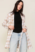 Load image into Gallery viewer, Plaid Print Open Front Cozy Coat
