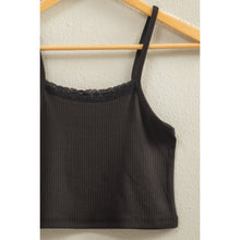 Load image into Gallery viewer, Ribbed Lace Crop Top
