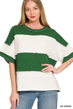 Load image into Gallery viewer, French Terry Striped Exposed Seam Top
