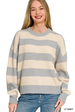 Load image into Gallery viewer, Striped Drop Shoulder Sweater
