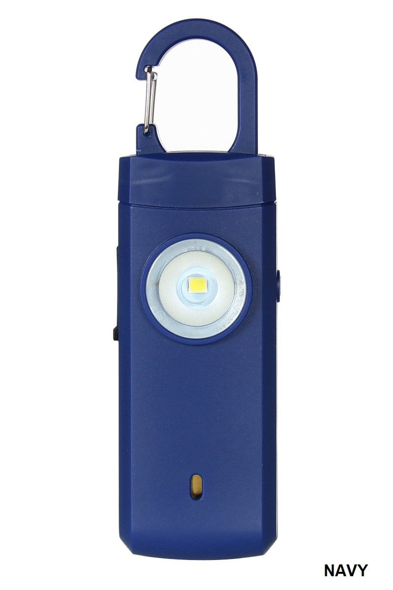 RECHARGEABLE PERSONAL SAFETY ALARM AND FLASHLIGHT