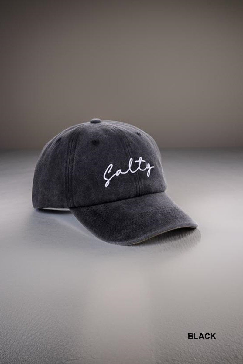 SALTY EMBROIDERED VINTAGE WASHED BASEBALL CAP HAT