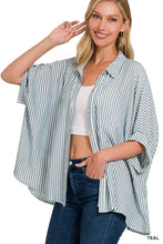 Load image into Gallery viewer, Striped Short Sleeve Button Up Shirt
