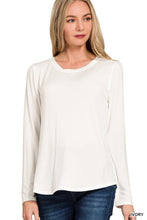 Load image into Gallery viewer, Flowy Round Hem Rayon Long Sleeve Top
